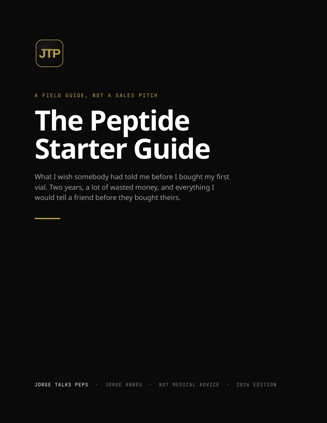 The Peptide Starter Guide cover